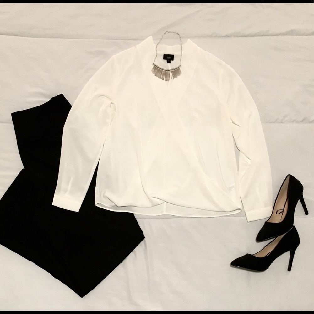 White Chiffon Blouse, XL